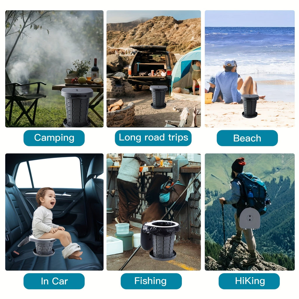 NNETM Adjustable Portable Camping Toilet with Storage Bag