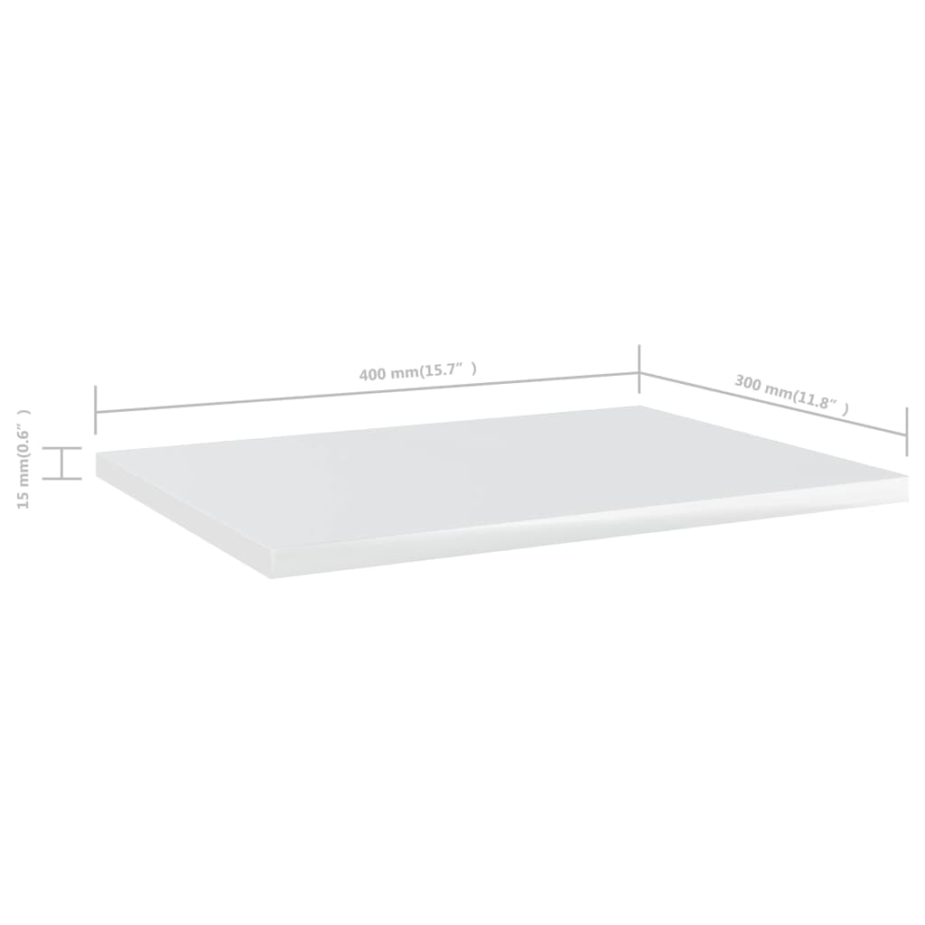 NNEVL Bookshelf Boards 4 pcs High Gloss White 40x30x1.5 cm Chipboard