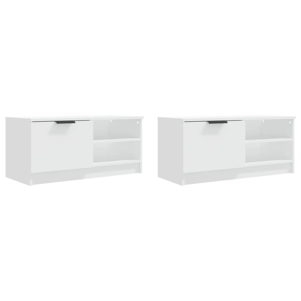 NNEVL TV Cabinets 2 pcs White 80x35x36.5 cm Engineered Wood
