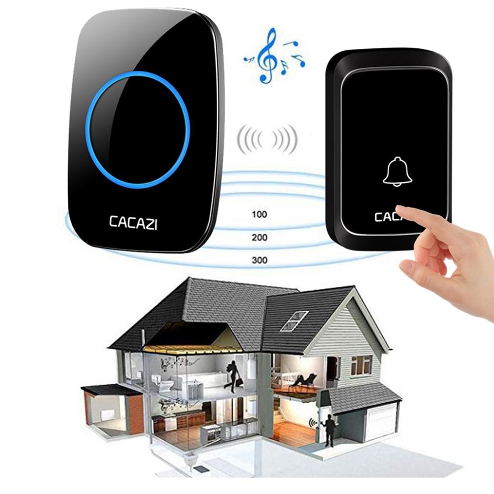 NNEDSZ Wireless Waterproof Music Doorbell - 1 To 1 Battery Type - Black