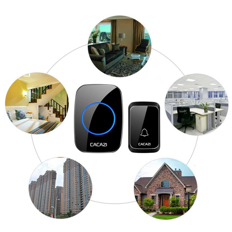 NNEDSZ Wireless Waterproof Music Doorbell - 1 To 1 Battery Type - Black