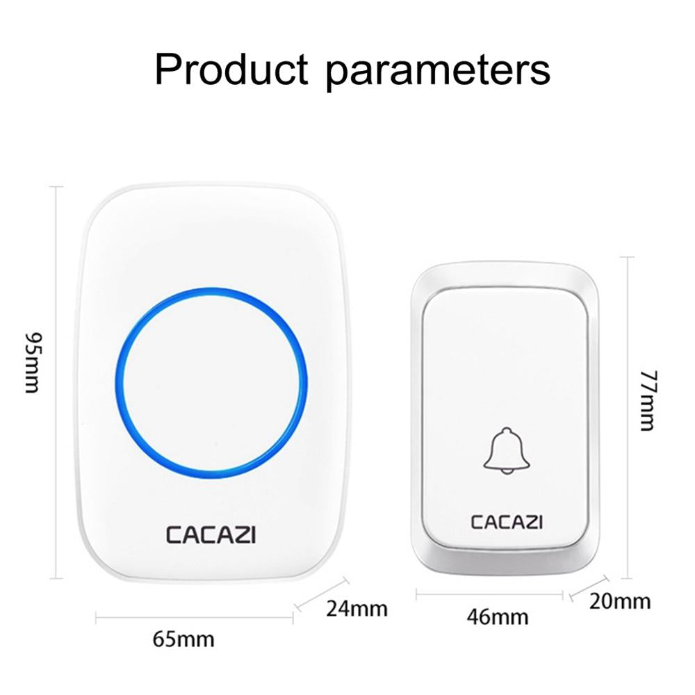 NNEDSZ Wireless Waterproof Music Doorbell - 1 To 1 Battery Type - Black