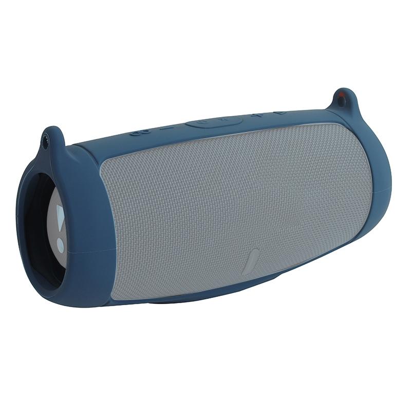 NNEDSZ Portable Silicone Speaker Cover With Shoulder Strap & Carabiner For Jbl Charge 5 - Blue