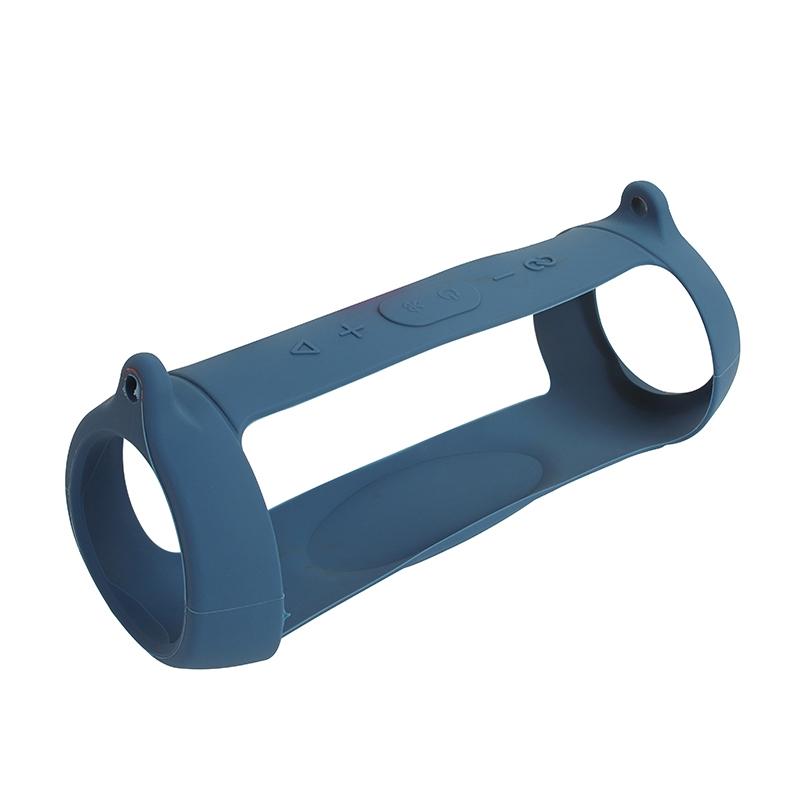 NNEDSZ Portable Silicone Speaker Cover With Shoulder Strap & Carabiner For Jbl Charge 5 - Blue