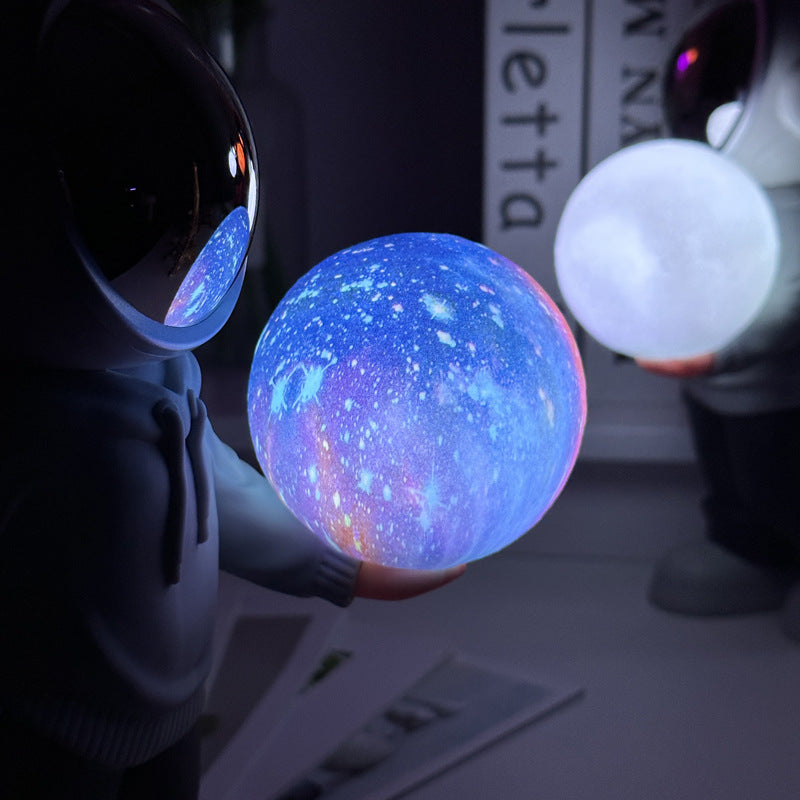 NNEDSZ Holding the dreamy starry sky (black top + red pants) Creative Astronaut Bluetooth Speaker with 3D Starry Sky Lighting, Portable Wireless Moon Lamp Speaker - Perfect Gift for Space Enthusiasts